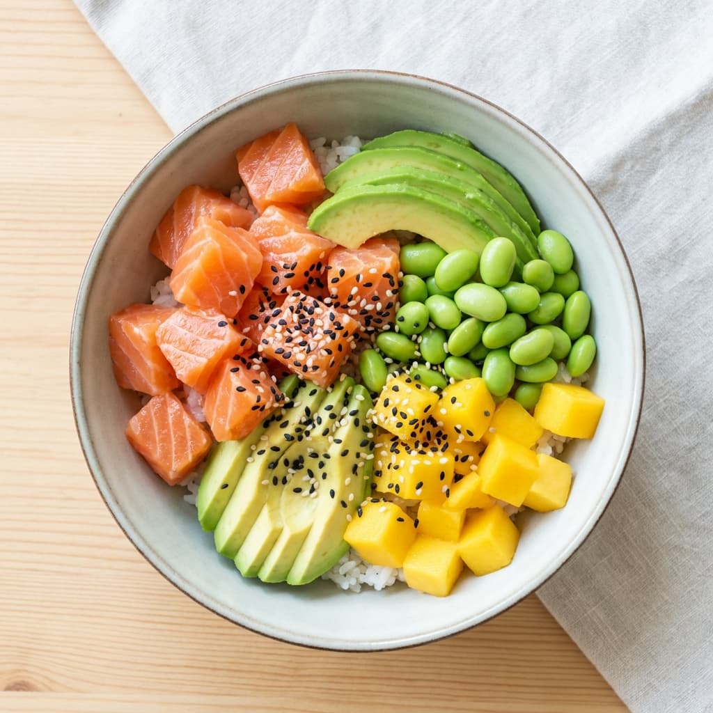 Poke bowl style healthy