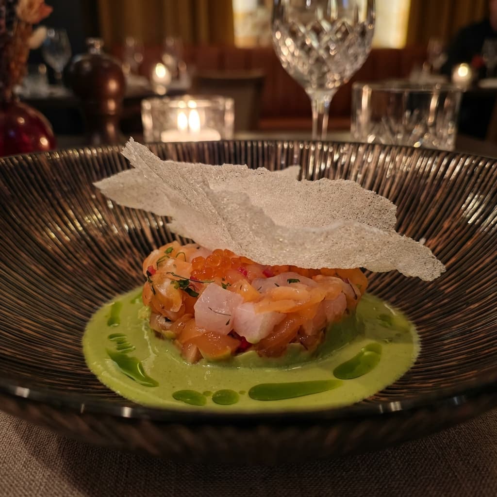 Plat restaurant close-up éditorial